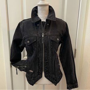 Harley-Davidson Embroidered Black Denim Jacket
